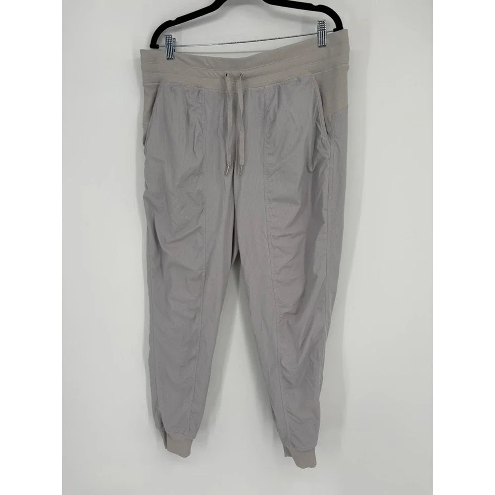 Lululemon Joggers Womens 14 Grey Beyond the Studio Ribbed Athletic Pant